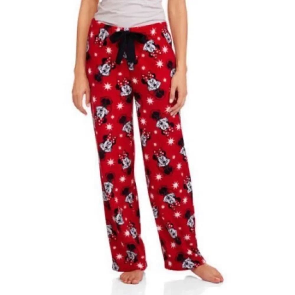 Disney Intimates Minnie Mouse fleece drawstring lounge pants size S